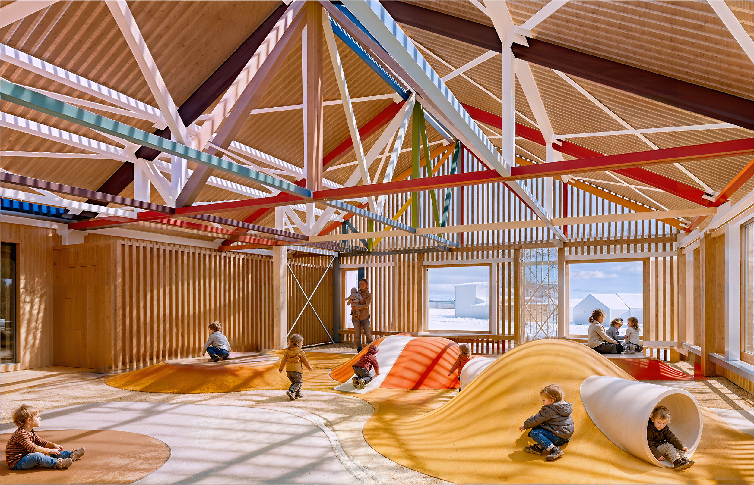 Reykjavík Kindergarten under construction sastudio Tiago Sá sustainable architecture iceland winner first prize 1st kindergarten award mention arquitetura leed suastainability