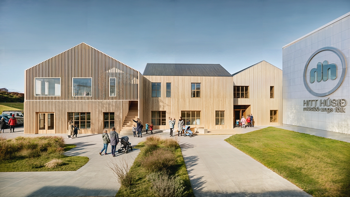 Reykjavík Kindergarten under construction sastudio Tiago Sá sustainable architecture iceland winner first prize 1st kindergarten award mention arquitetura leed suastainability