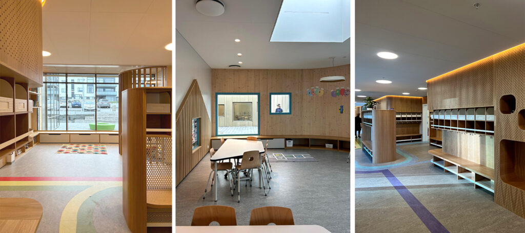 Garðabær Kindergarten built under construction sastudio Tiago Sá sustainable architecture iceland winner first prize 1st kindergarten award mention arquitetura leed swan eco label green building design award suastainability