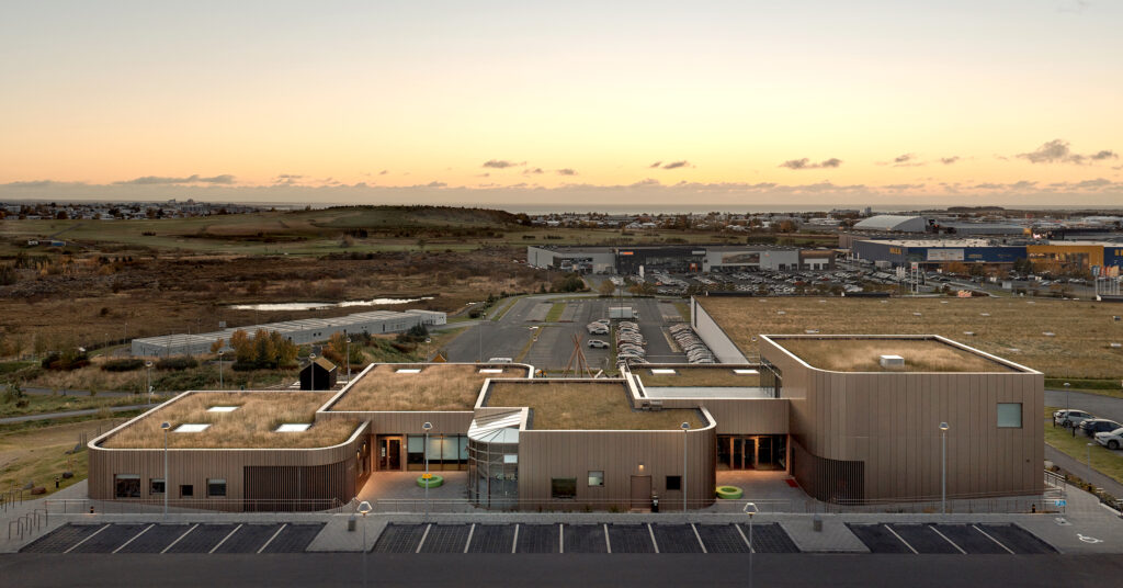 Garðabær Kindergarten built eu mies awards sastudio Tiago Sá sustainable architecture iceland winner first prize 1st kindergarten award mention arquitetura leed swan eco label green building design award suastainability